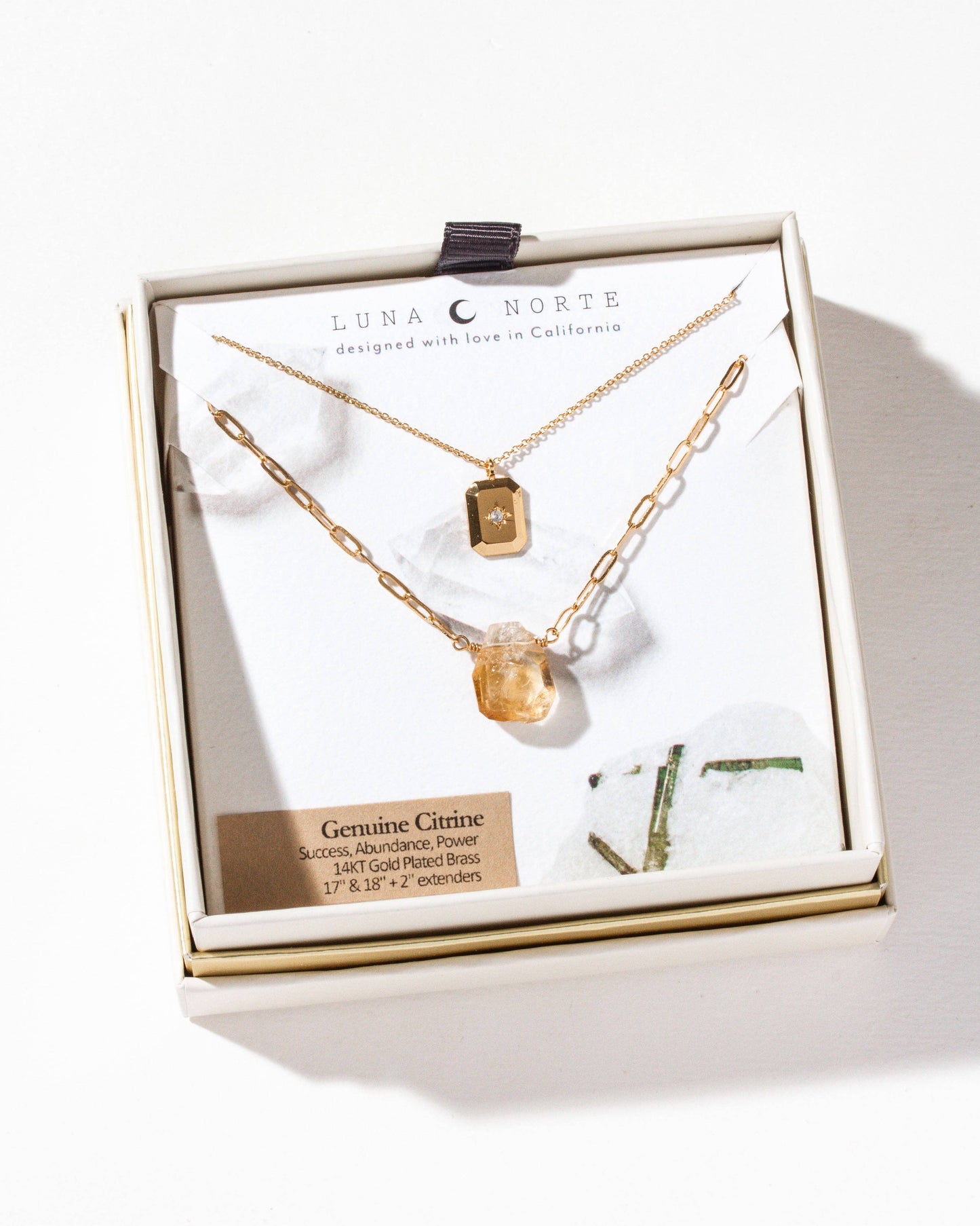 Golden Horizon Layered Necklace Set Citrine