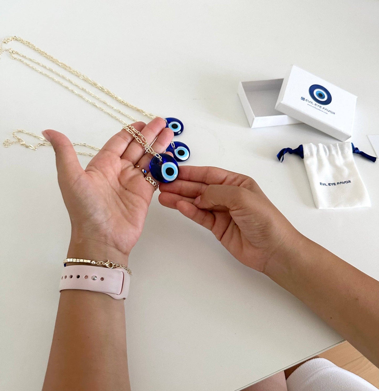 Blue Glass Evil Eye Necklace