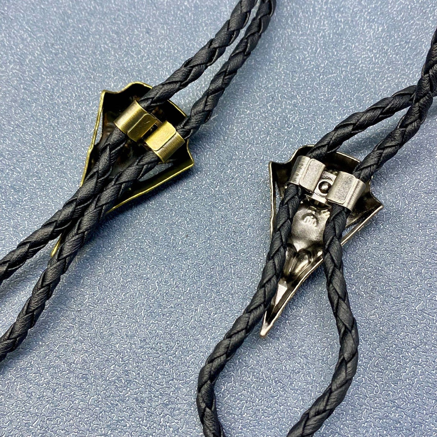 Viking Crow Skull Charm Artificial Leather Poirot Rope Bolo Necklace