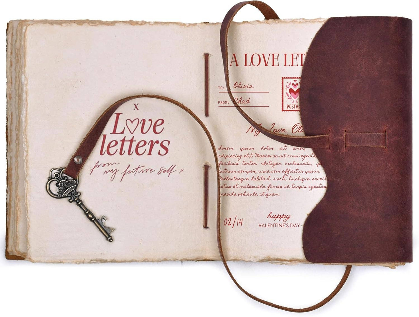 Tuzech Handmade Vintage Genuine  Leather Belt and Key Diary