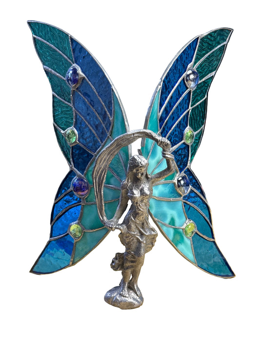 Aqua Stained Glass Fairy