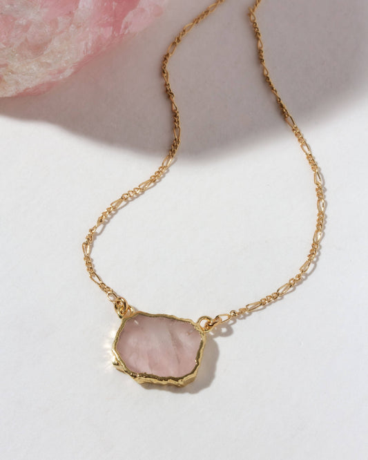 Wild & Grounded Necklace- Rose Quartz