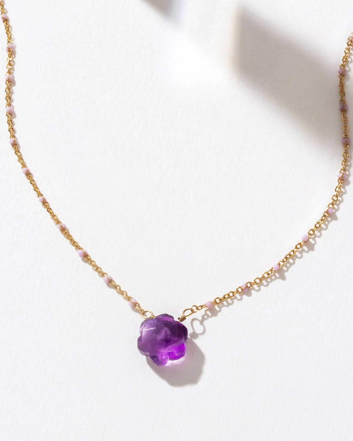 Color Me Bloom Gemstone Necklace- Amethyst
