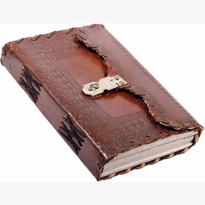 TUZECH Handmade Leather Vintage Journal Lock And Key Diary
