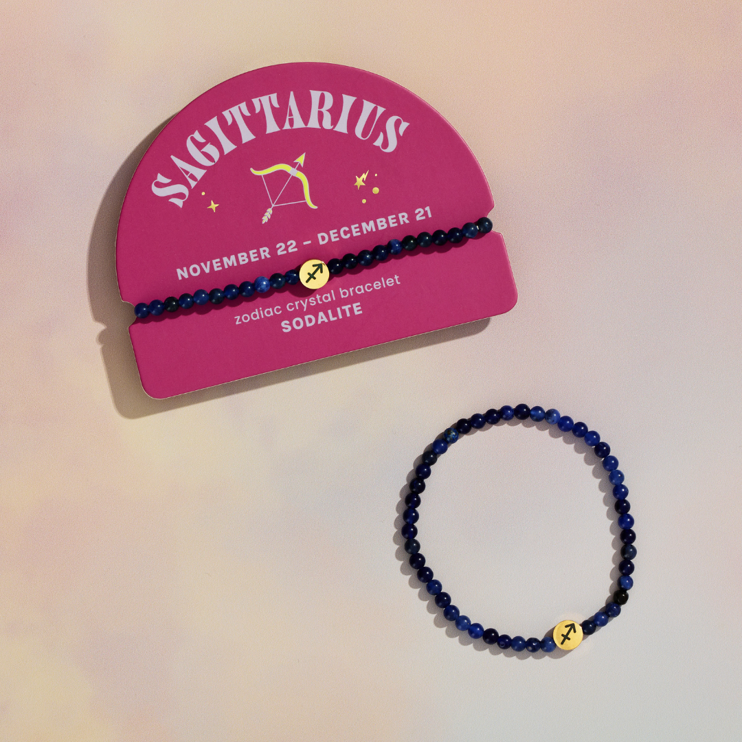 Sagittarius Mini Zodiac Bracelet – 4mm Crystal Beads
