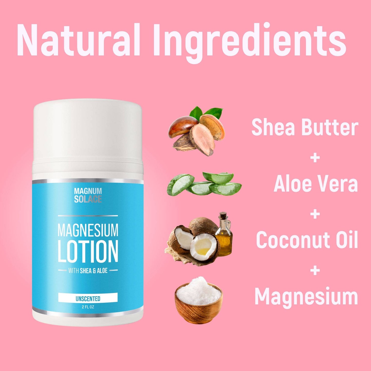 2oz Magnesium Lotion - Restless Legs & Muscle Pain Relief : LAVENDER