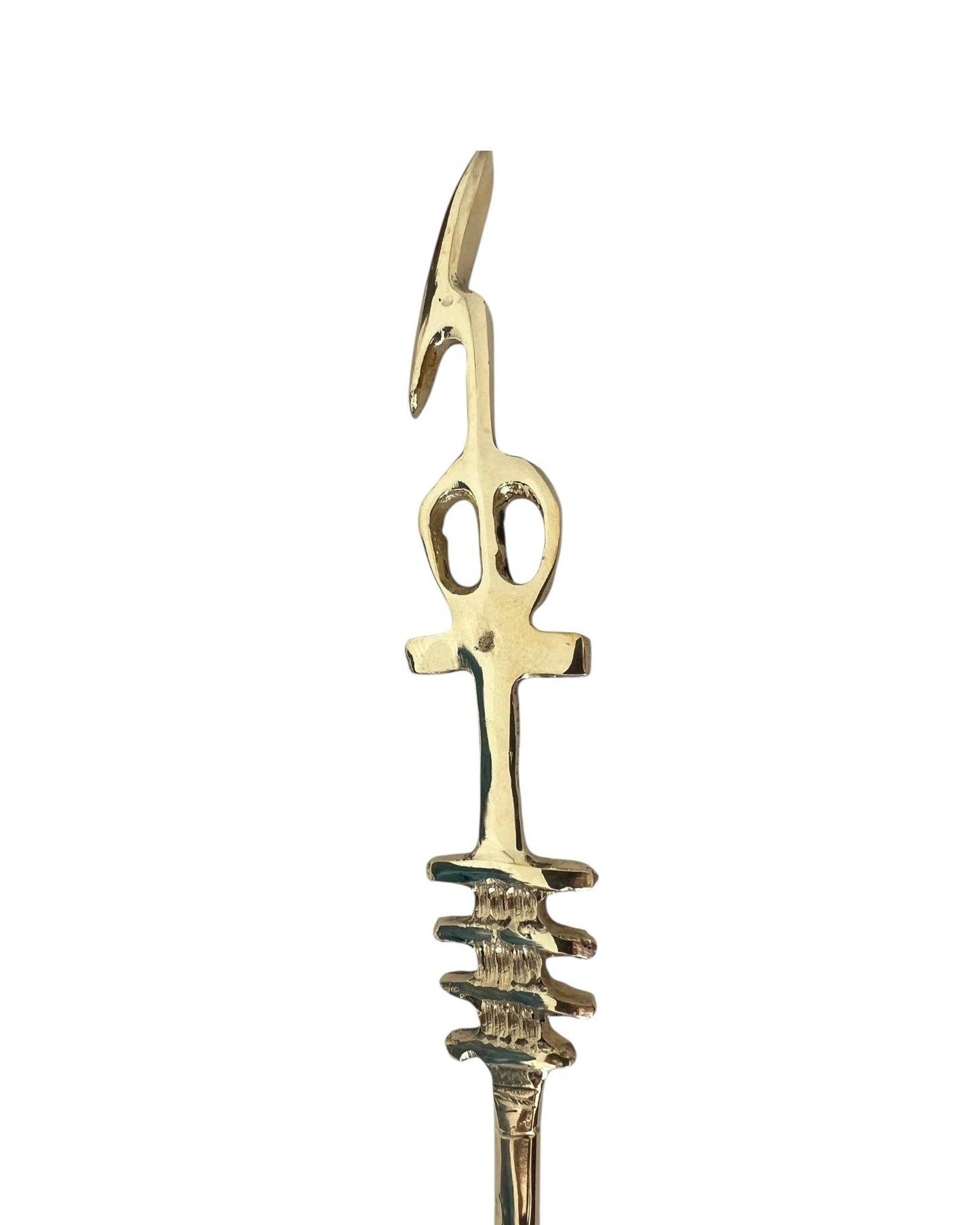 Uas Scepter with Djed and Ankh Brass