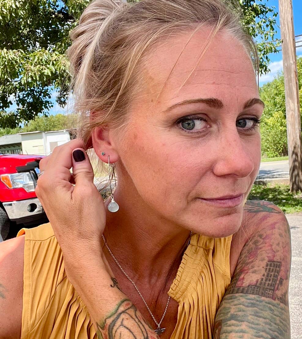 Festival Vibes- aqua teardrop gemstone dangle earrings