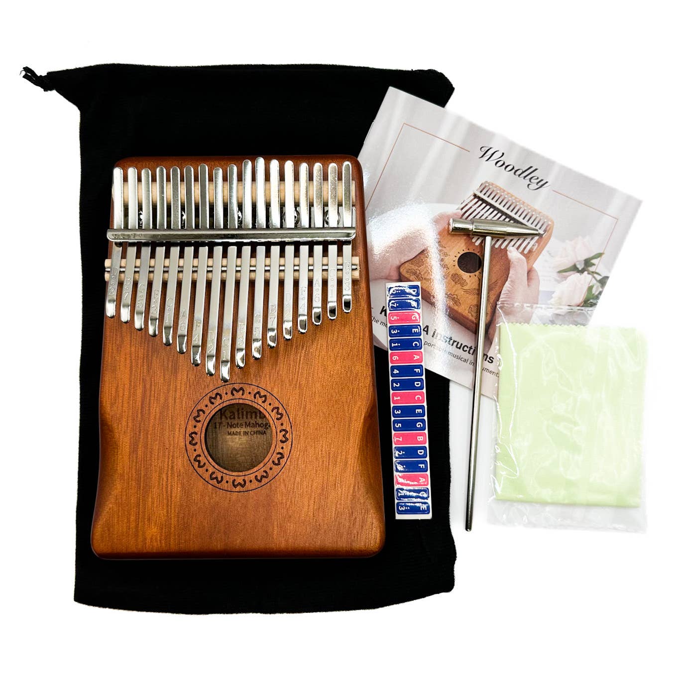 Kalimba Musical Instrument: Dark Brown, Blue or Light Brown