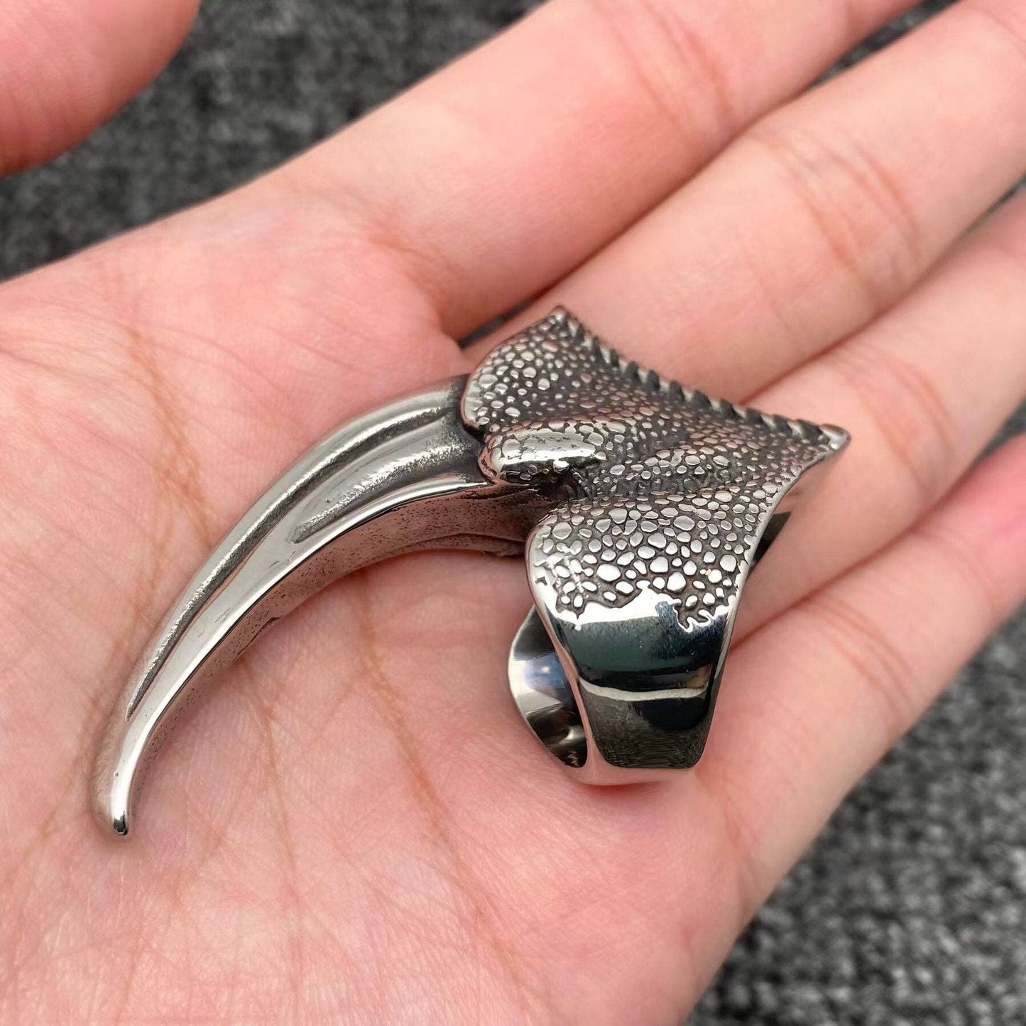 Vintage Dragon Claw Stainless Steel Big Ring