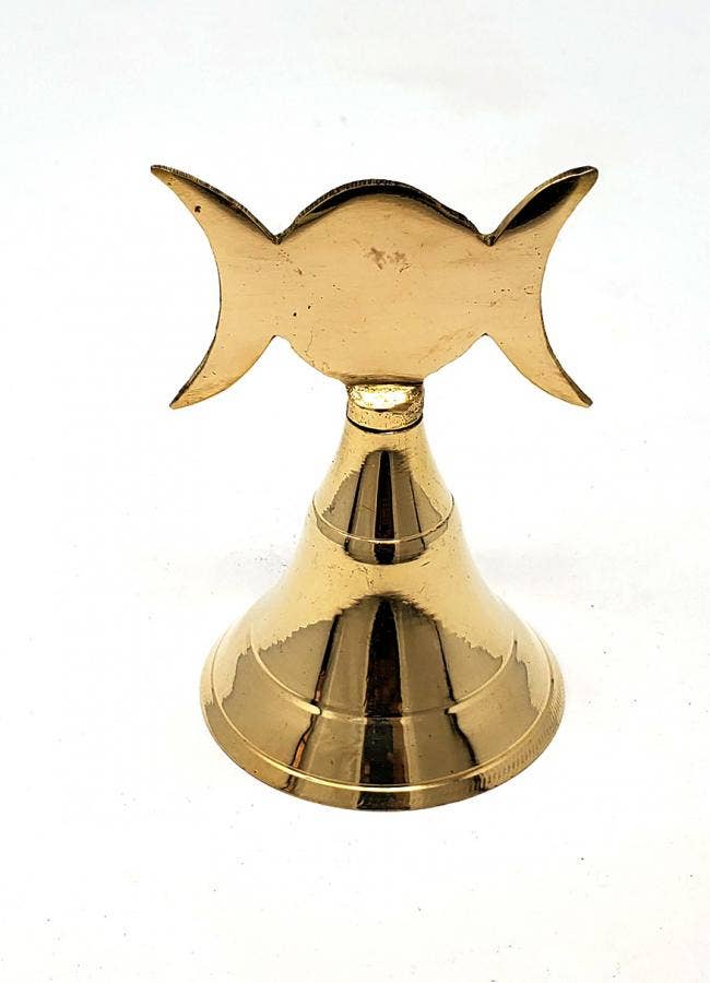 Triple Moon Brass Bell 4" High