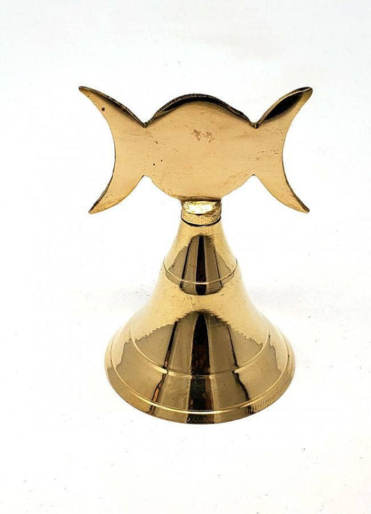 Triple Moon Brass Bell 4" High