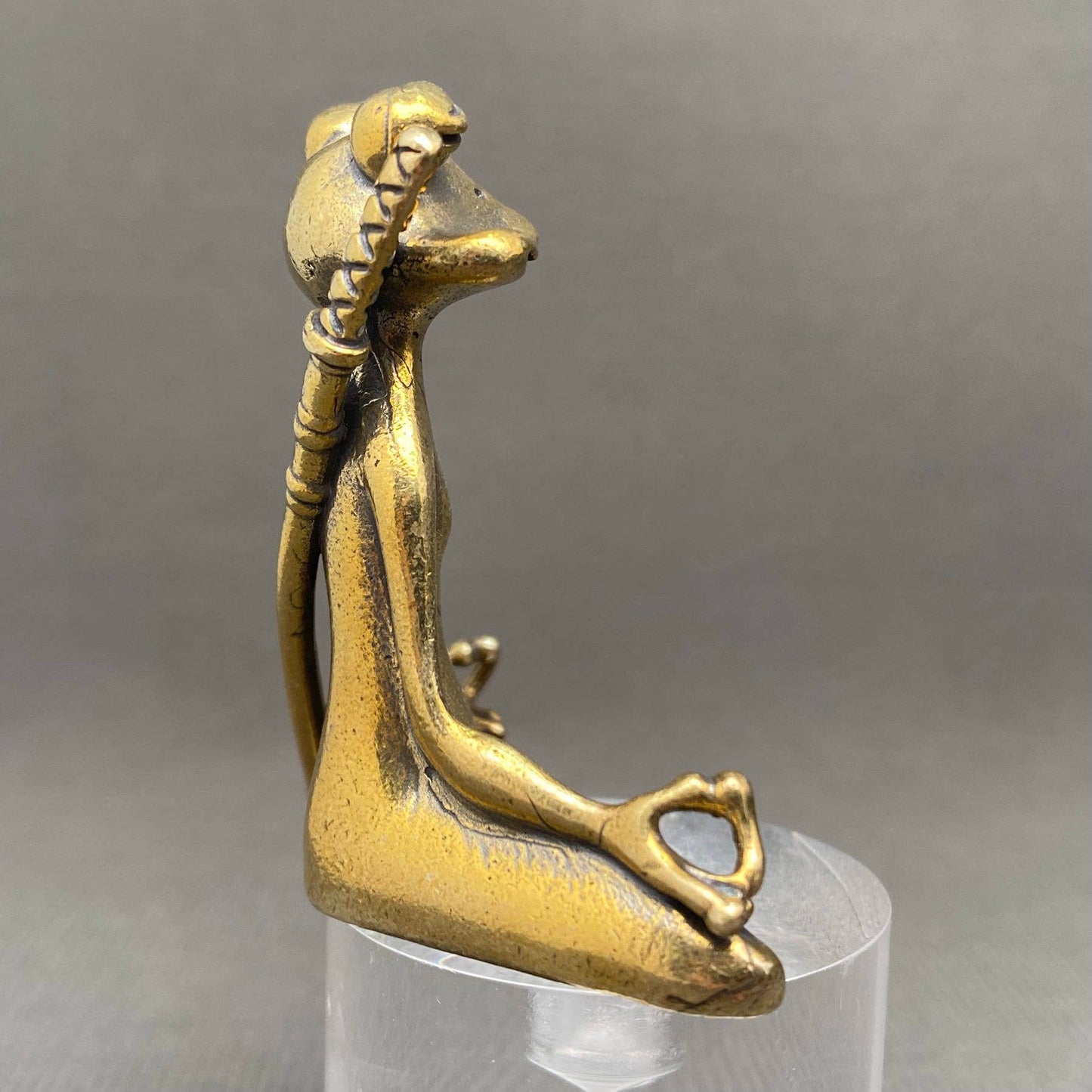 Brass Kungfu Frog in Meditation Crafts Desktop Ornaments