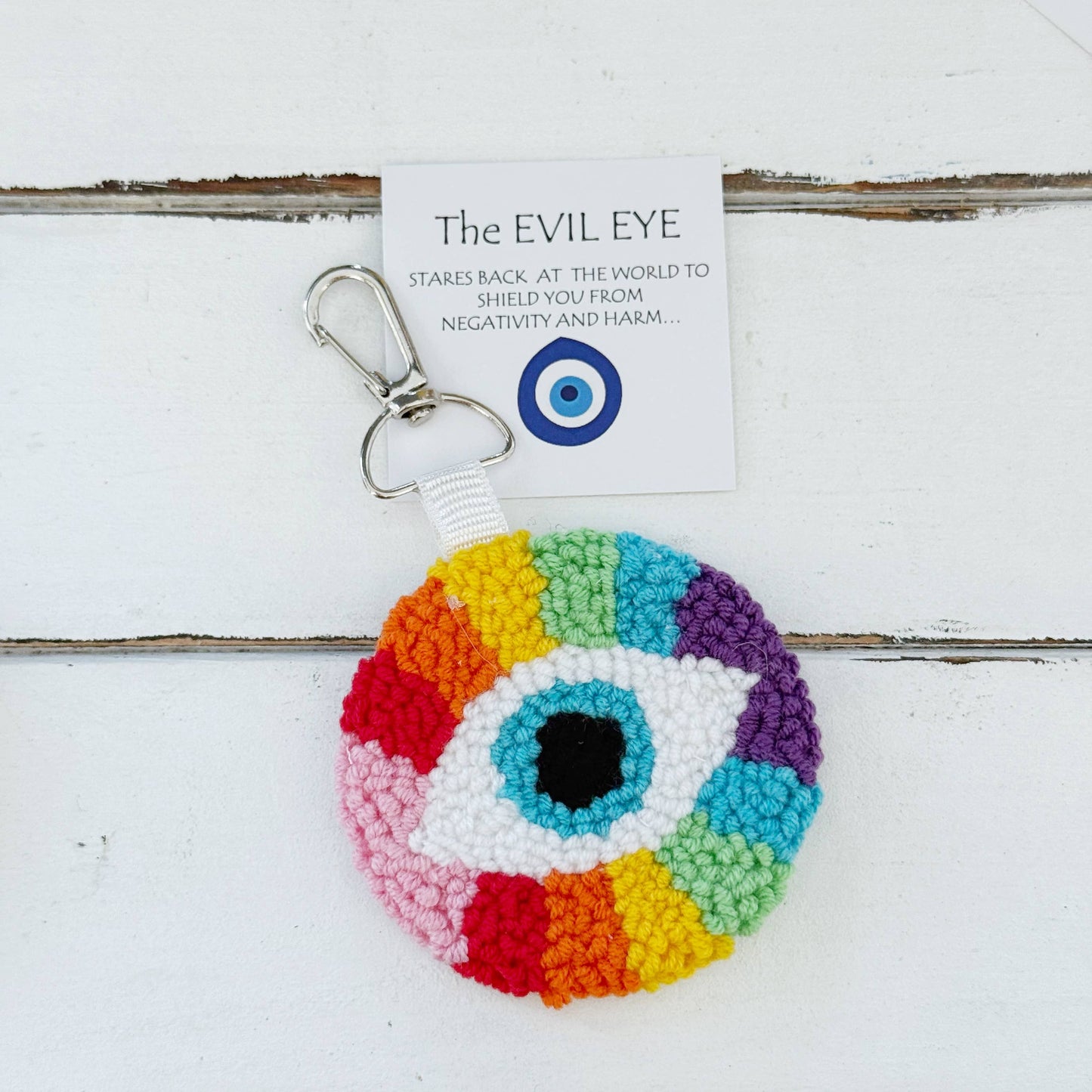 Mini Crochet Evil Eye Keychain - Nazar Amulet