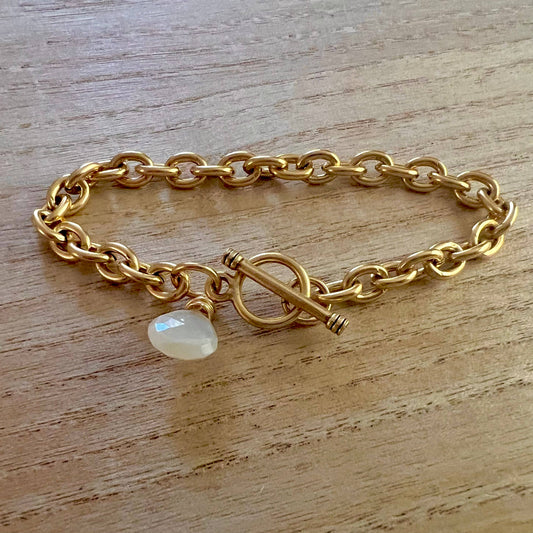 Champagne Thursdays gold traditional charm bracelet