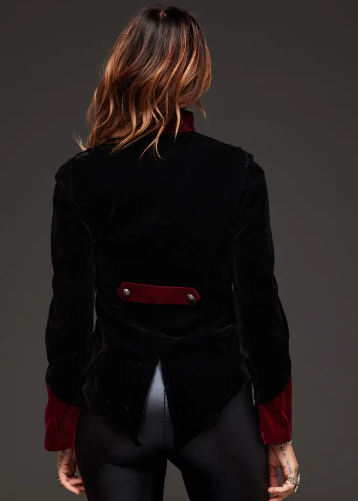 Velvet Vampire Steampunk Collar Jacket Goth Burlesque  : Small-3XL