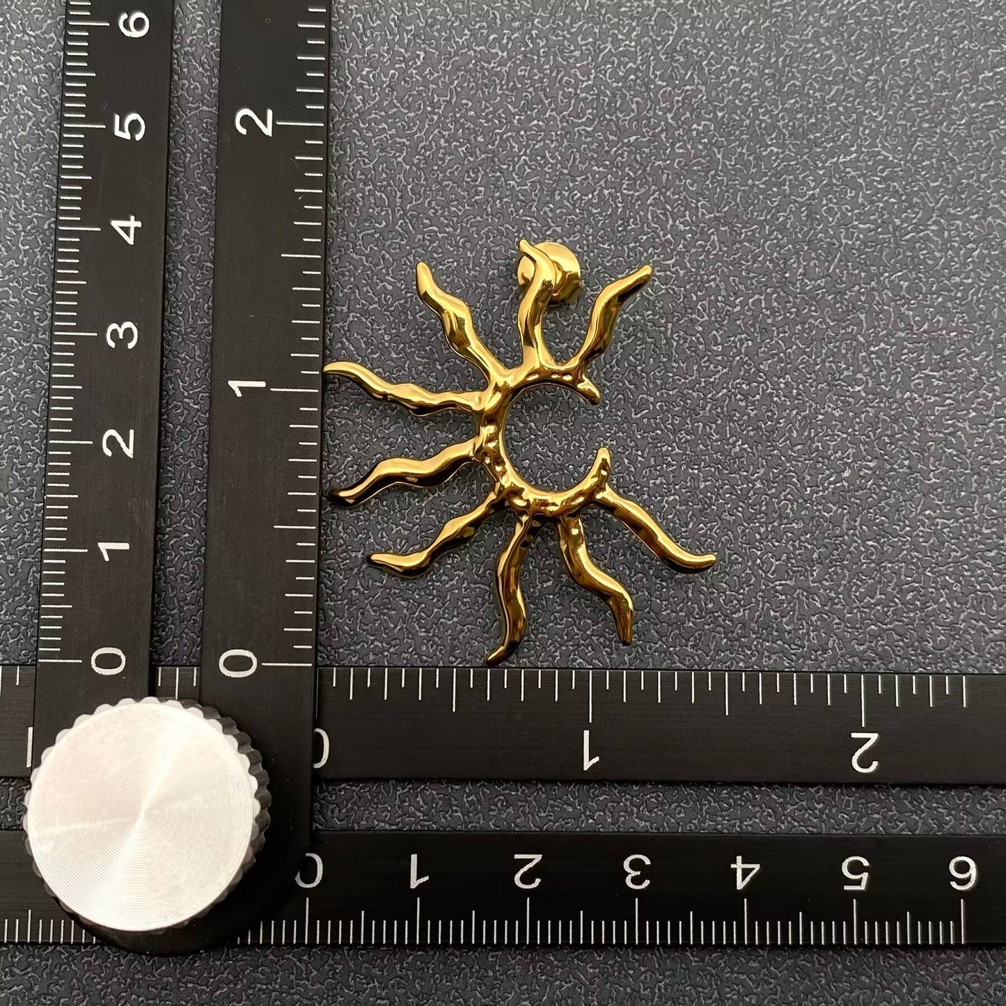 18K Gold Plated Stainless Steel Sun Shine Earrings