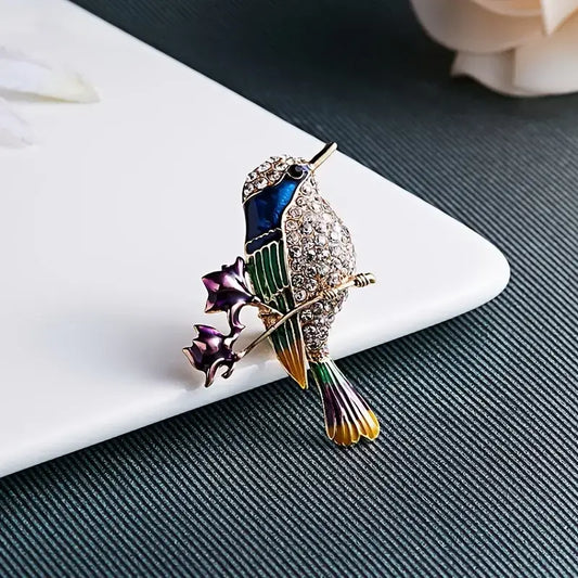 Elegant Brooch Pins Collection - Hummingbirds, Owls, Bugs