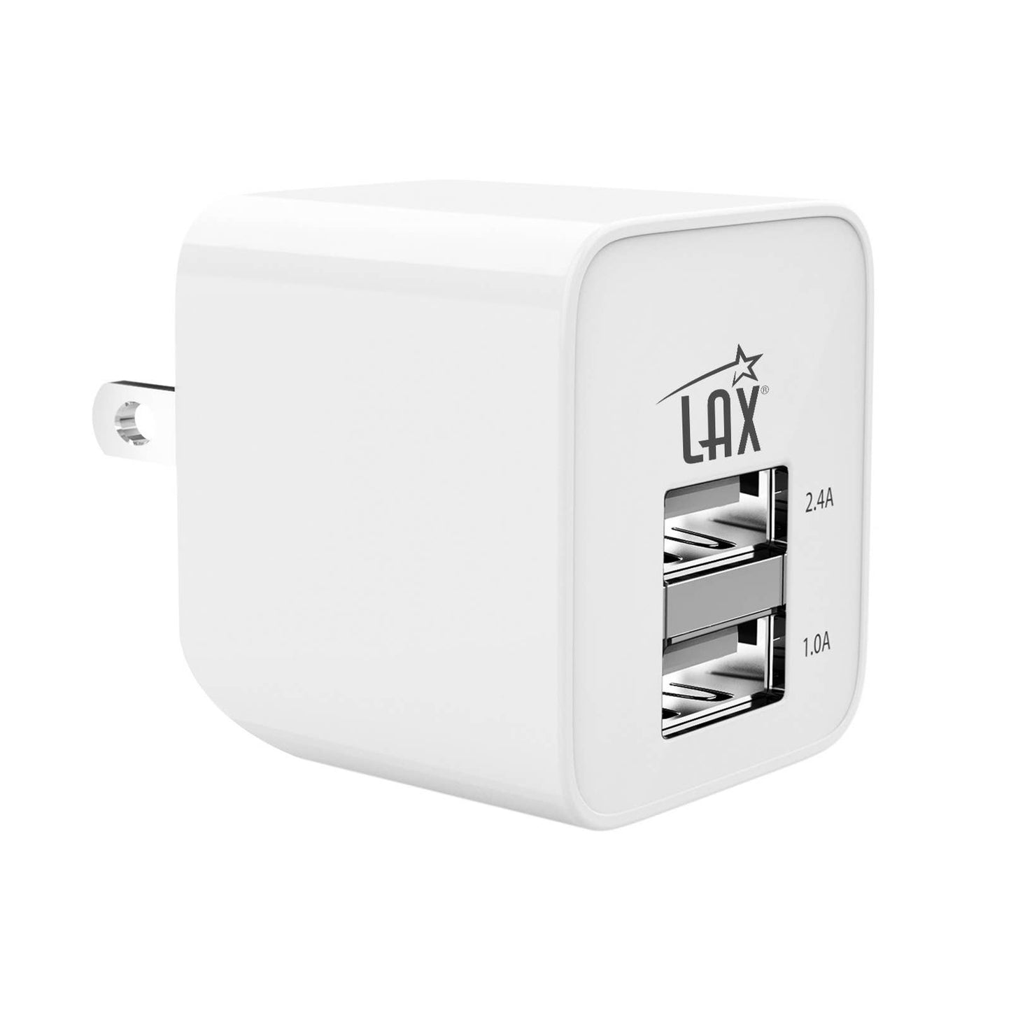LAX Fast Charging 2 Port USB Wall Charger Retail Pack: White