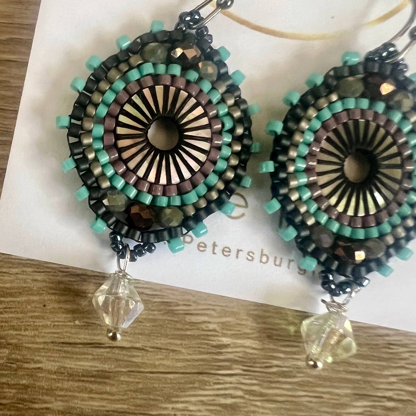 Mid Mod seed bead earrings 
