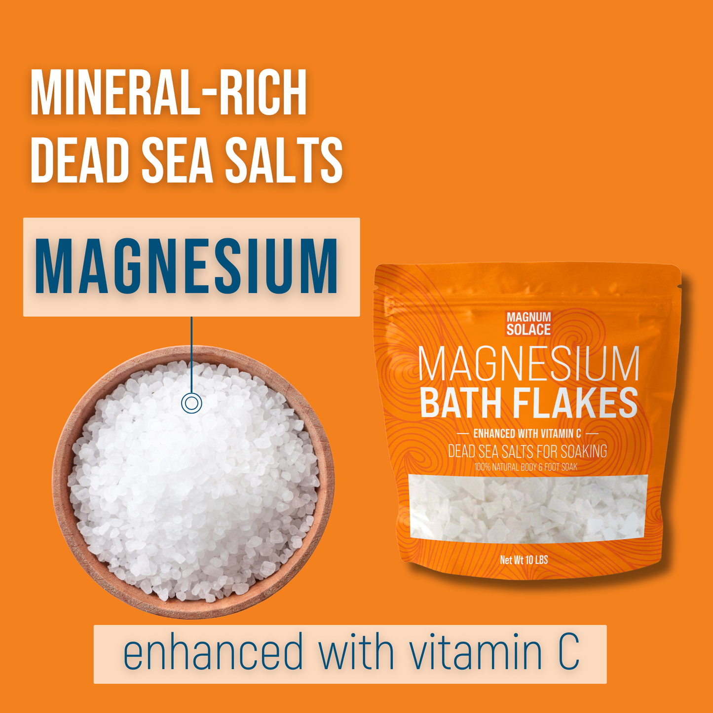 Vitamin C Magnesium Bath Flakes, Bath Soak: 5LB
