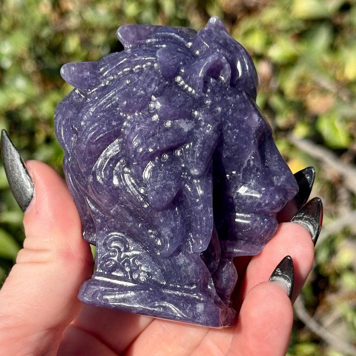 Lepidolite Lion Head