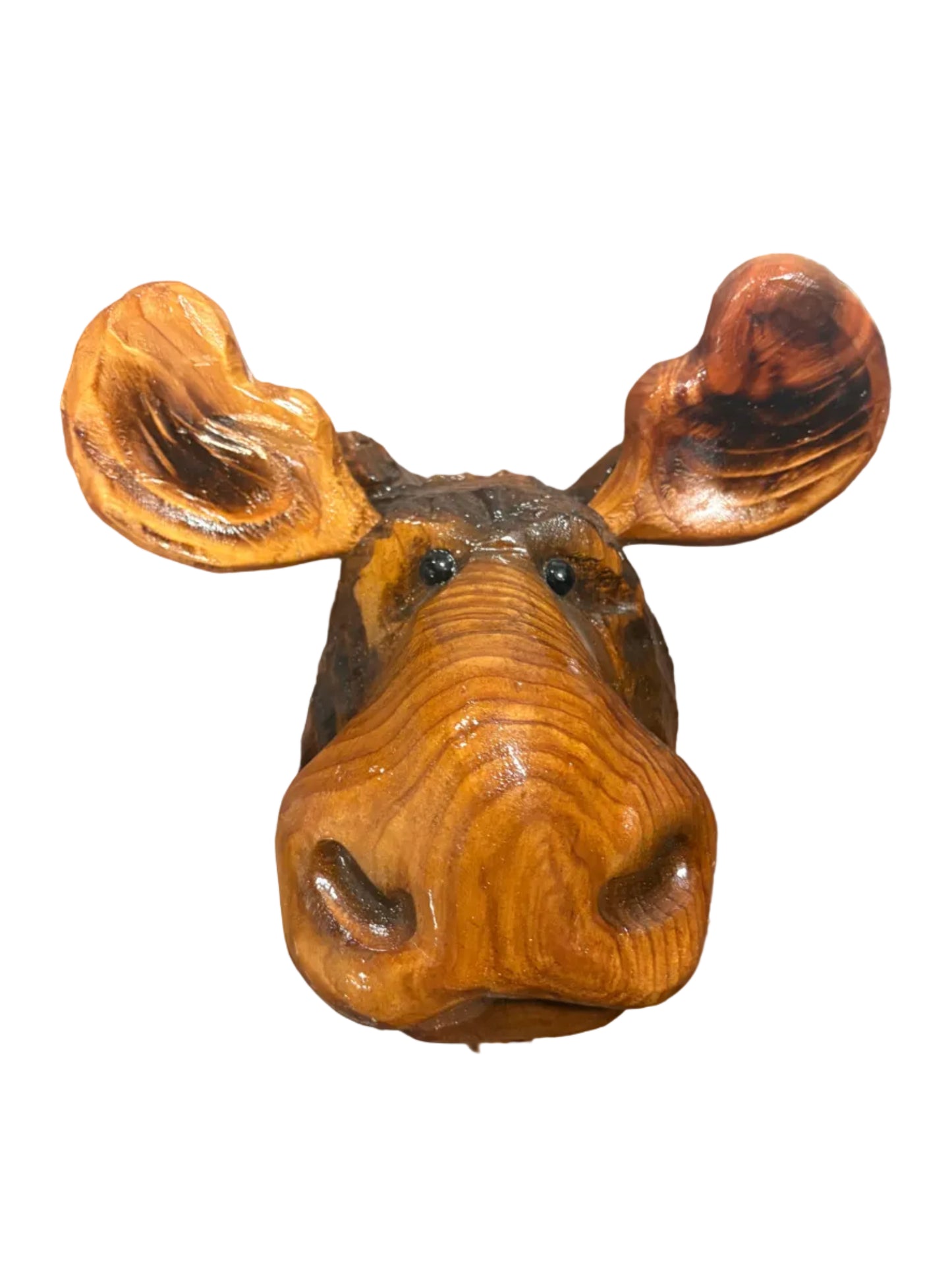 Wood Carved Moose Head