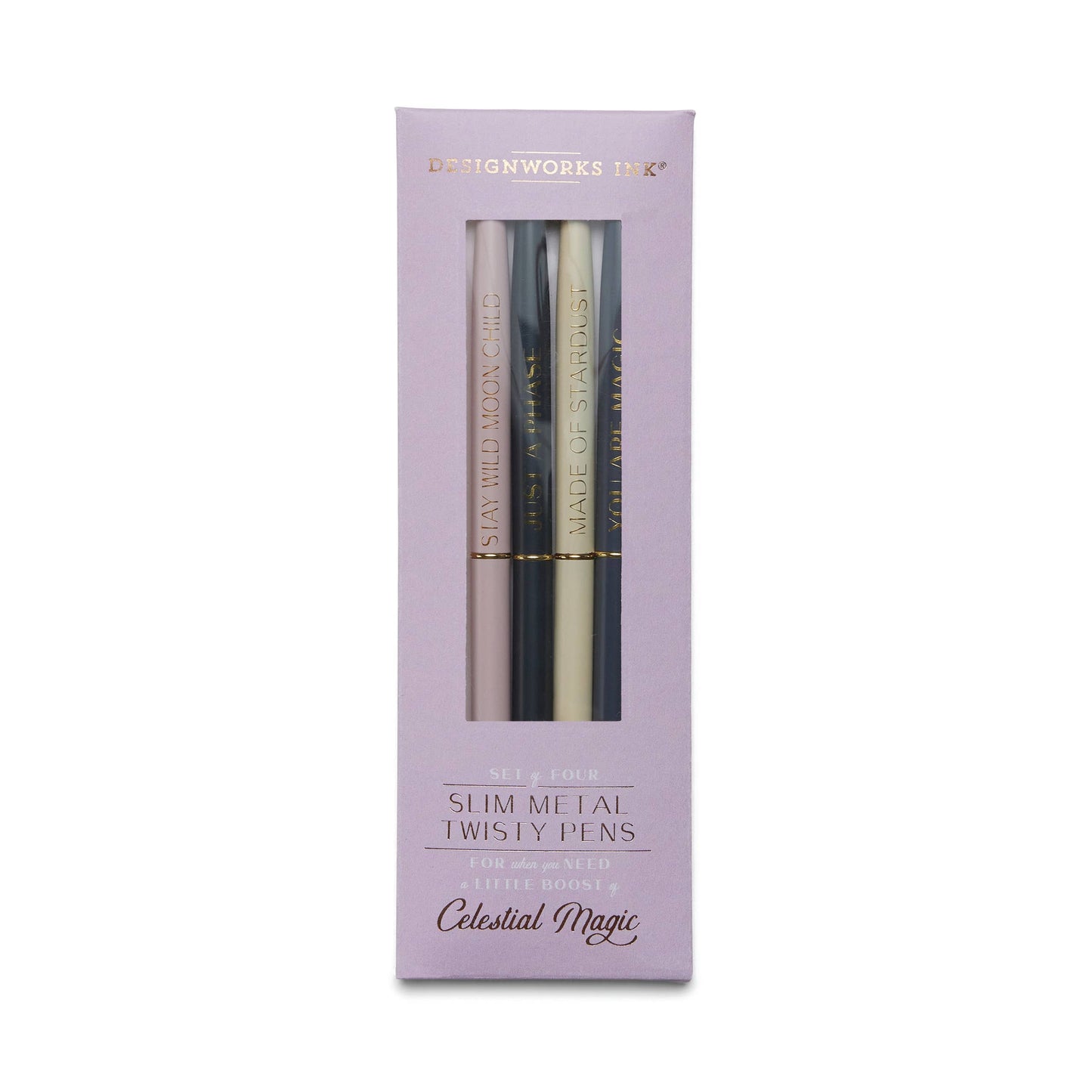 TWISTY SLIM METAL PEN SET - SET OF 4 - CELESTIAL