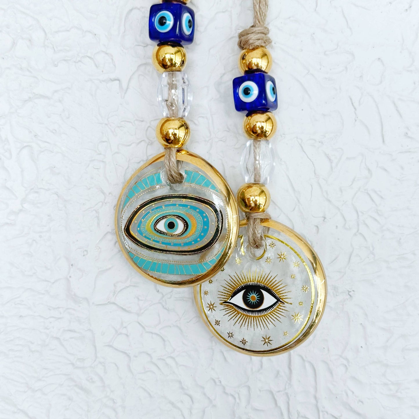 Evil Eye Wall Hanging, Gold Evil Eye Wall Decor, Protection: Style 1