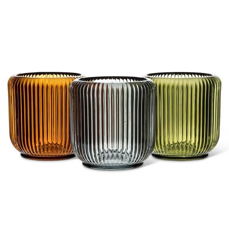 Large Ribbed Votive-3.25"D