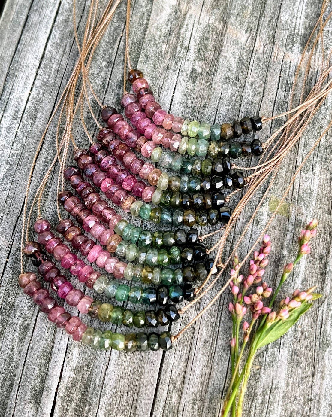 Watermelon Tourmaline Necklace: 16, 18, or 20"