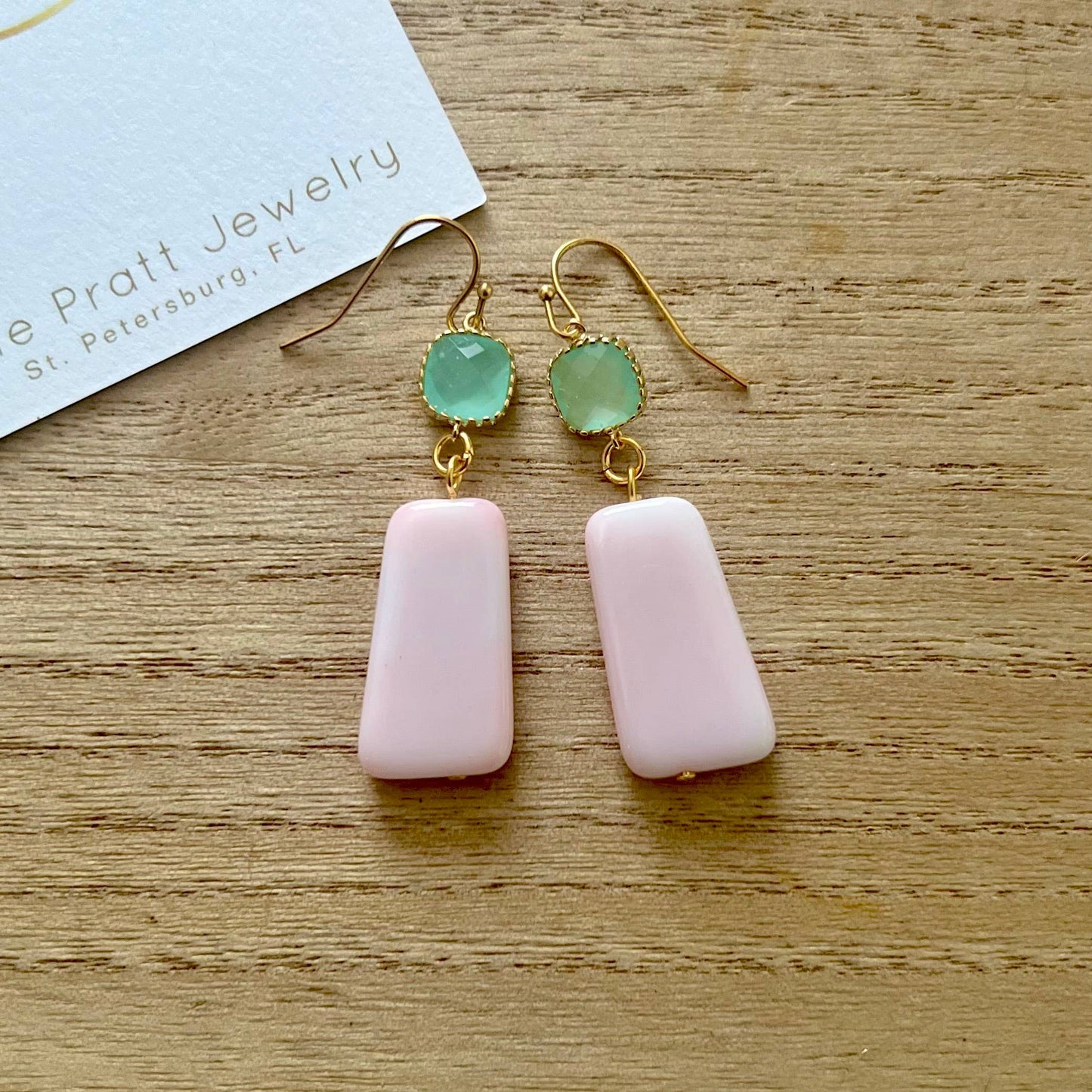 Ballyhoo 
gemstone dangle statement earrings
