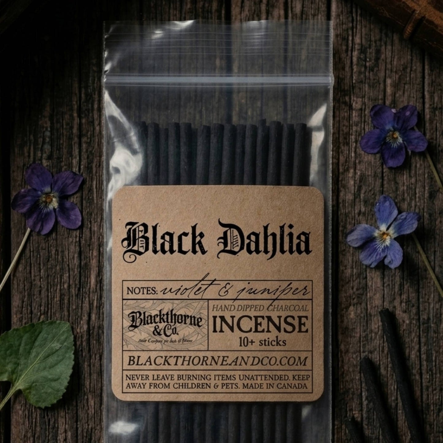 Black Dahlia incense sticks |  vegan gothic ritual incense
