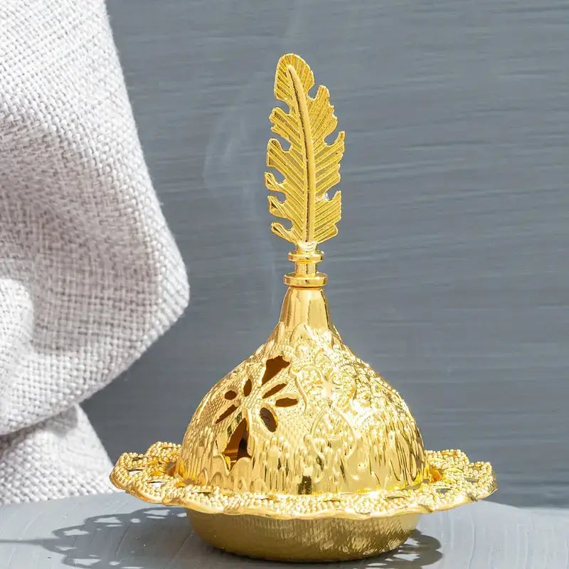 Middle East Golden Incense Burner - Exotic Home Decor