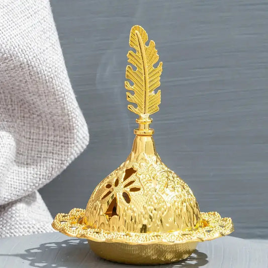 Middle East Golden Incense Burner - Exotic Home Decor