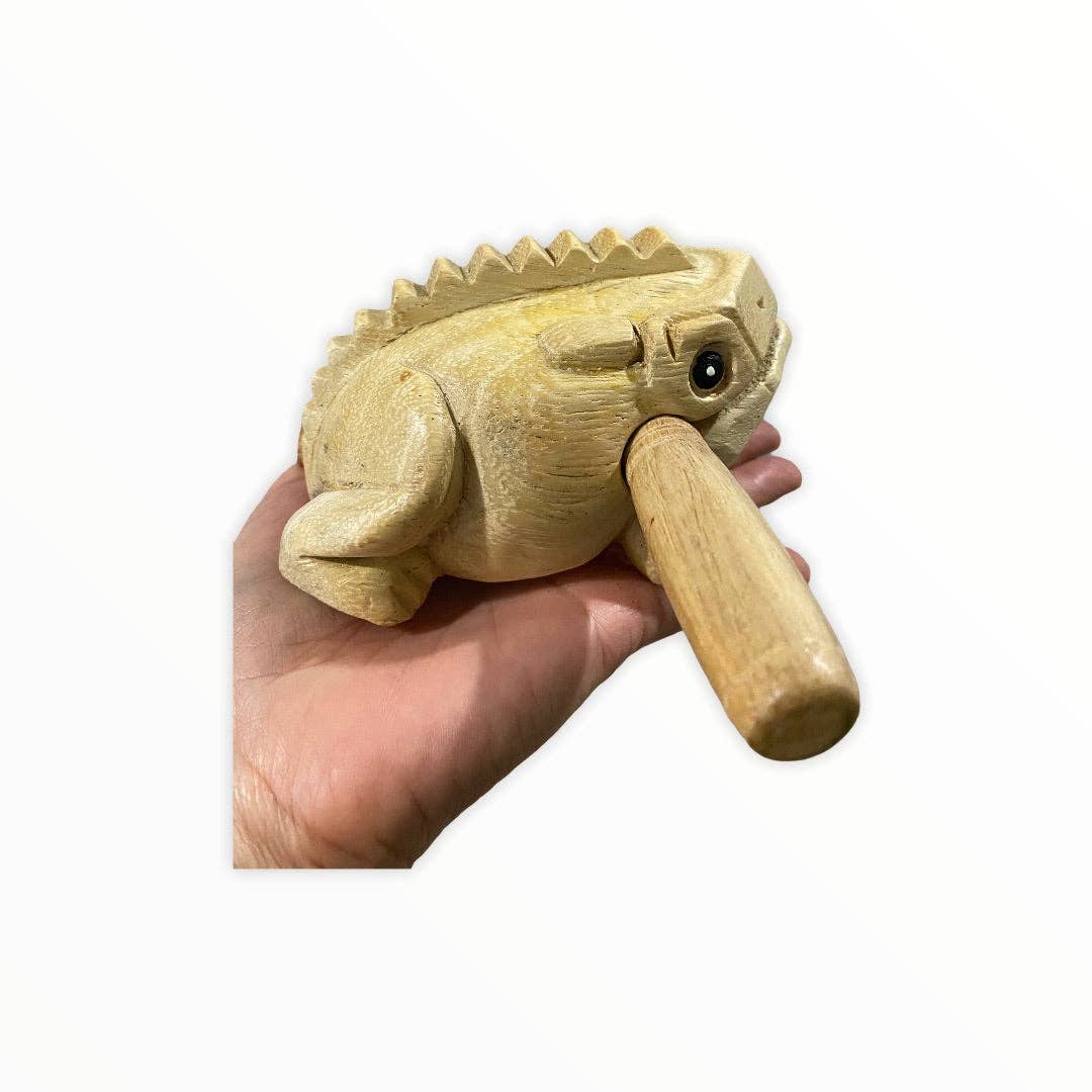Natural Wooden Frog 2"