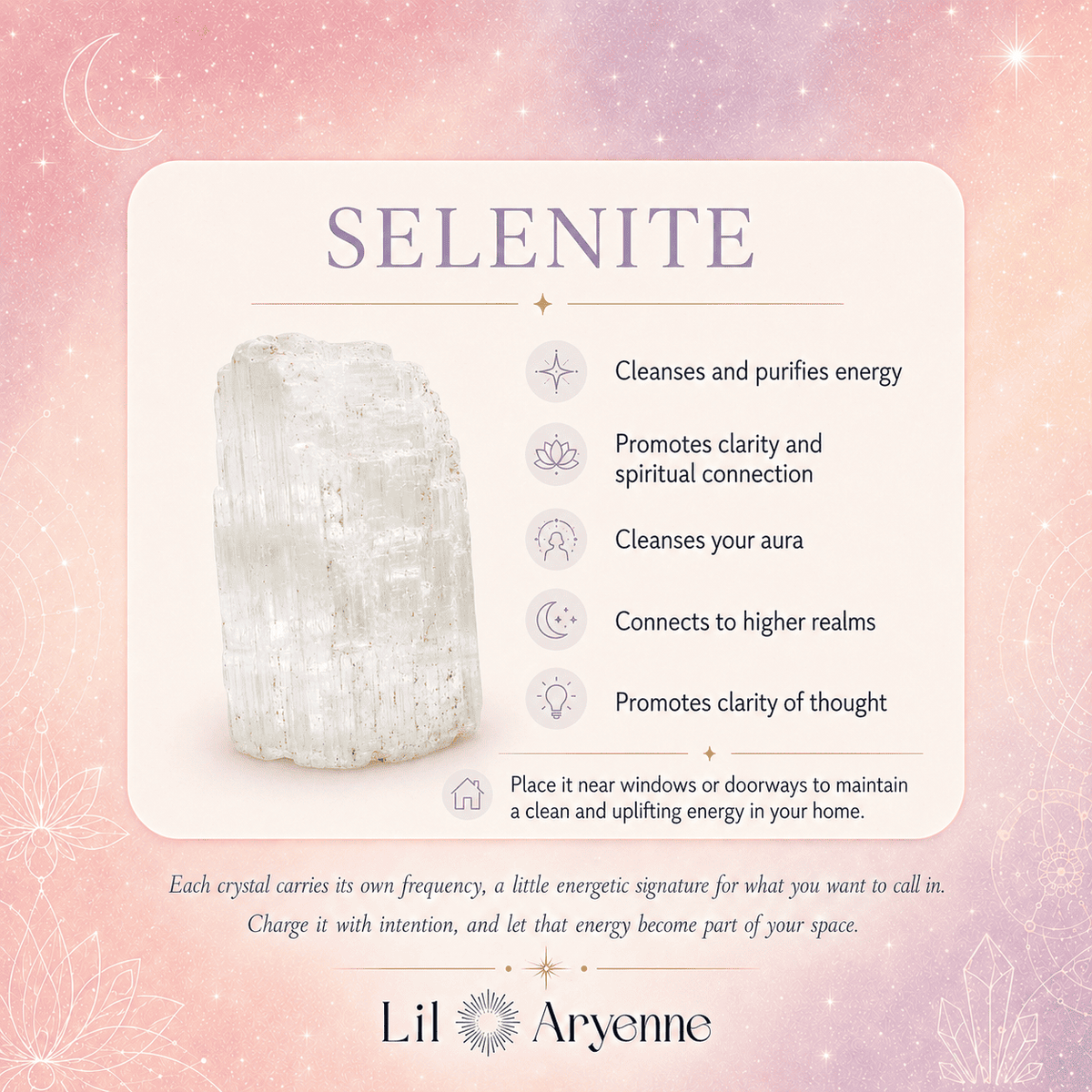 Selenite Suncatcher – Spiritual Crystal Decor
