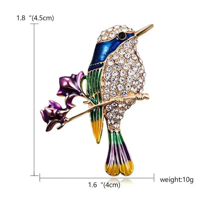 Elegant Brooch Pins Collection - Hummingbirds, Owls, Bugs