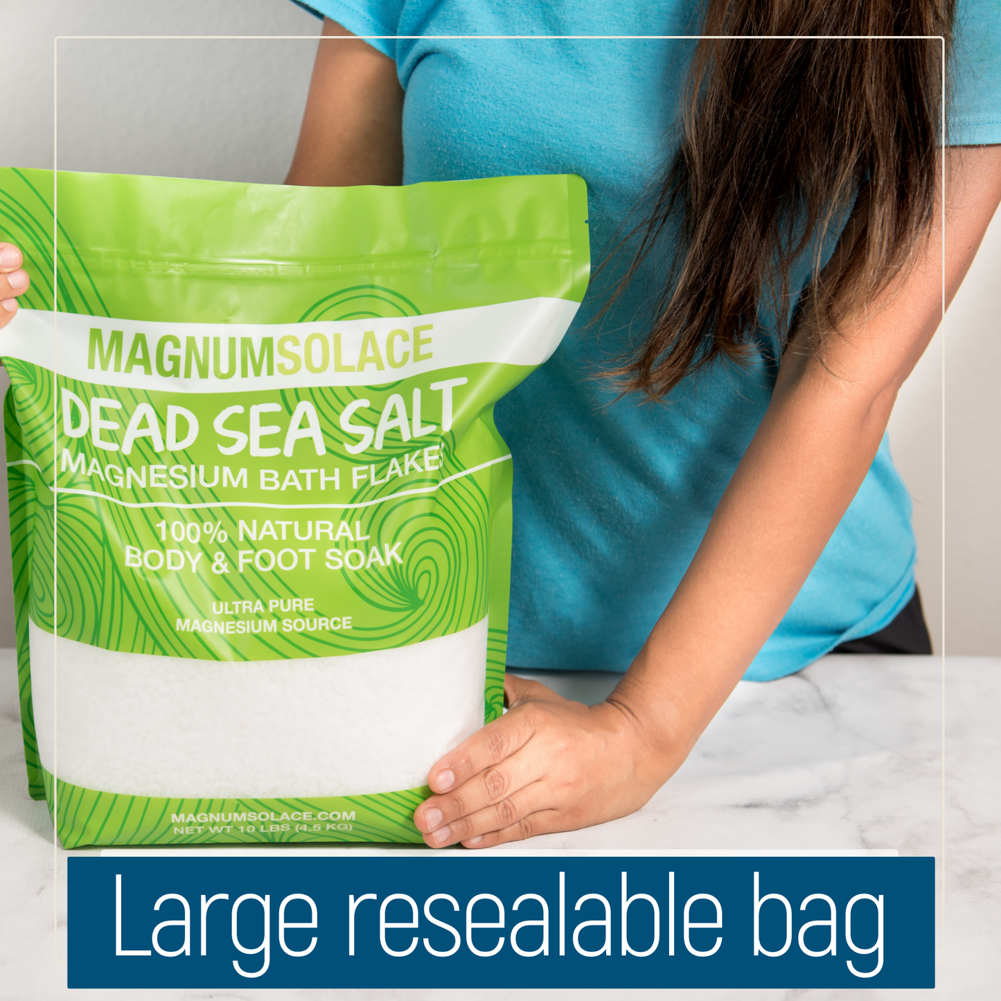 Magnesium Bath Flakes, Dead Sea Bath Salts, Bath Soak: 3LB