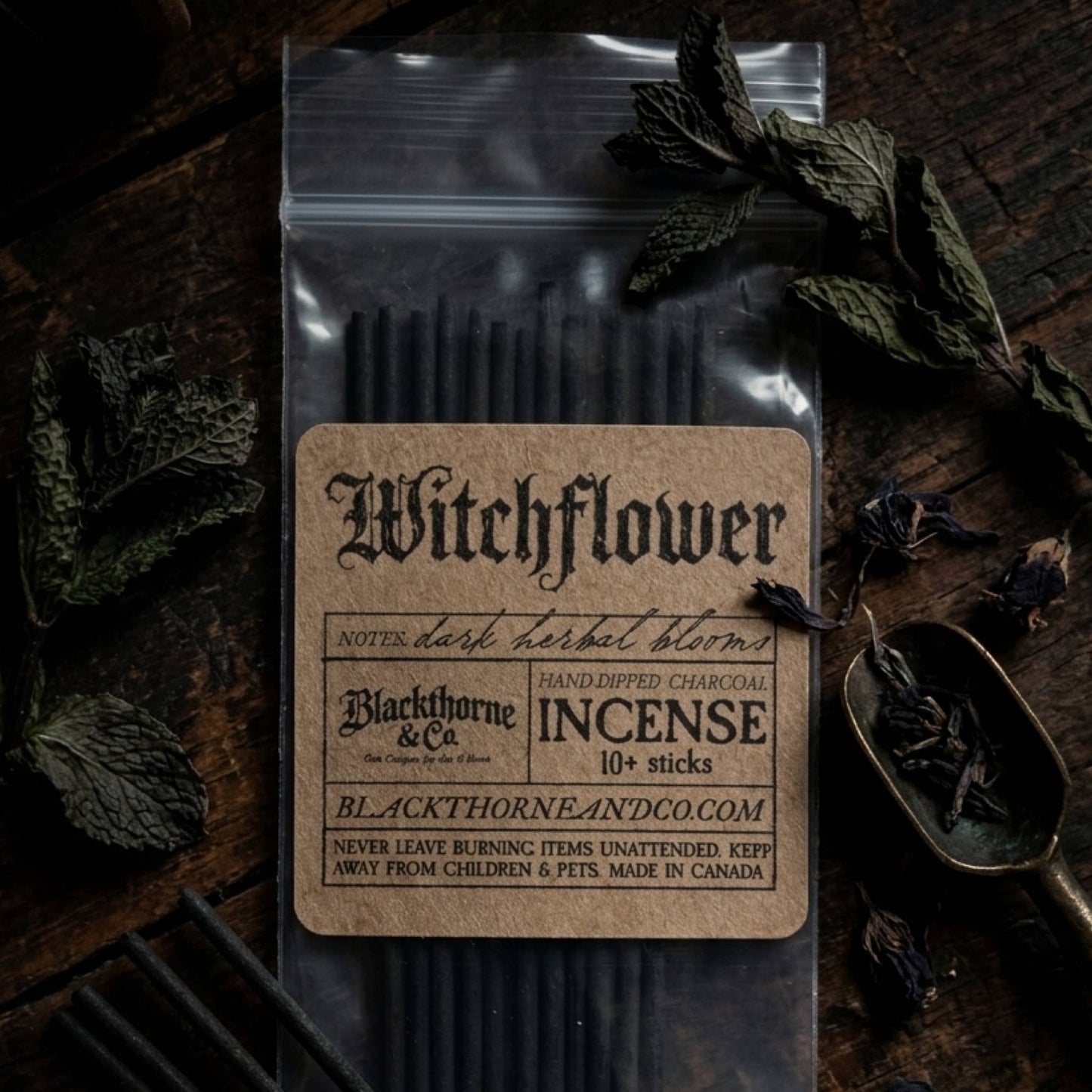 Witchflower incense sticks |  vegan gothic ritual incense