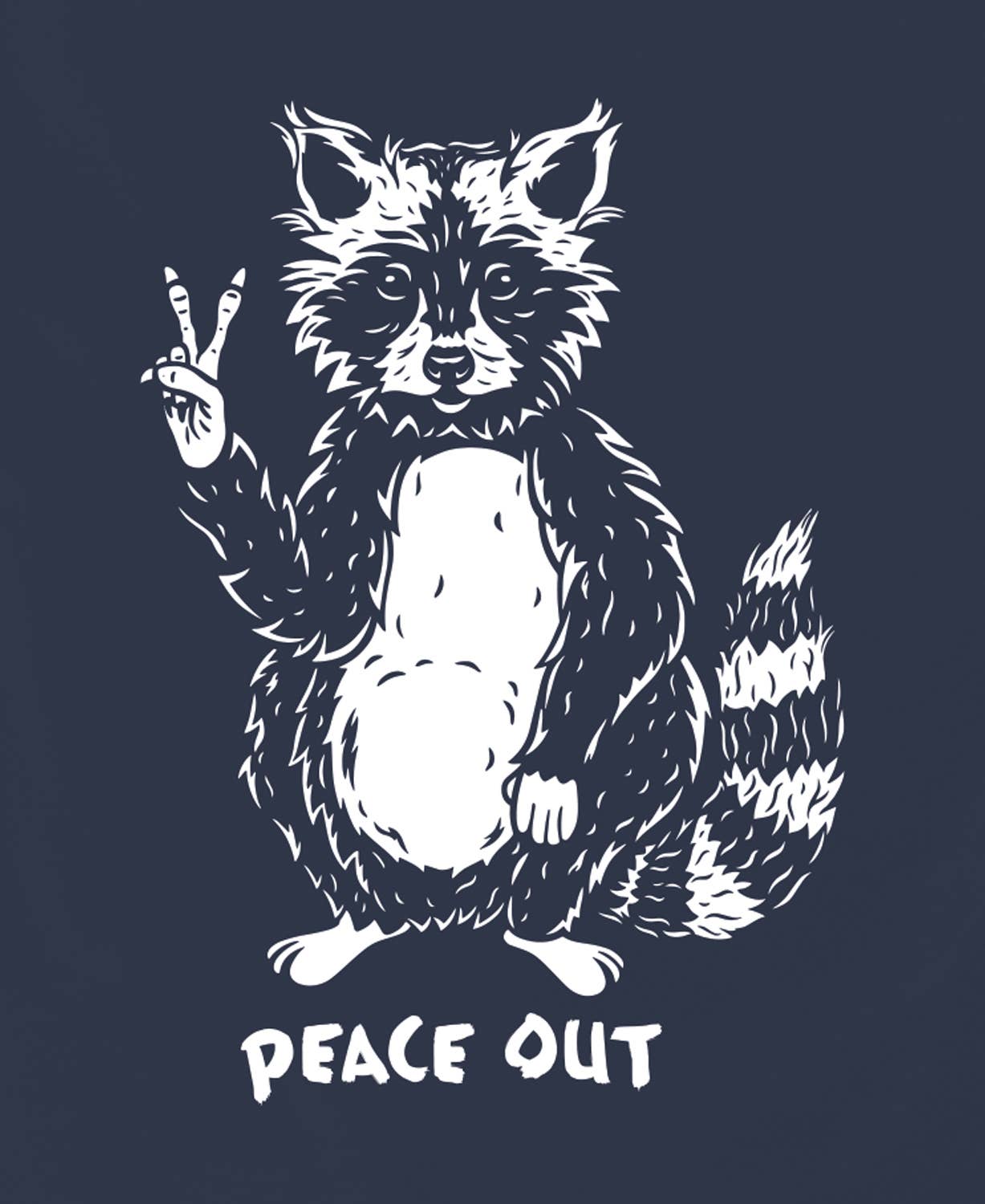 Peace Out Raccoon Organic T-Shirt - Unisex: XL
