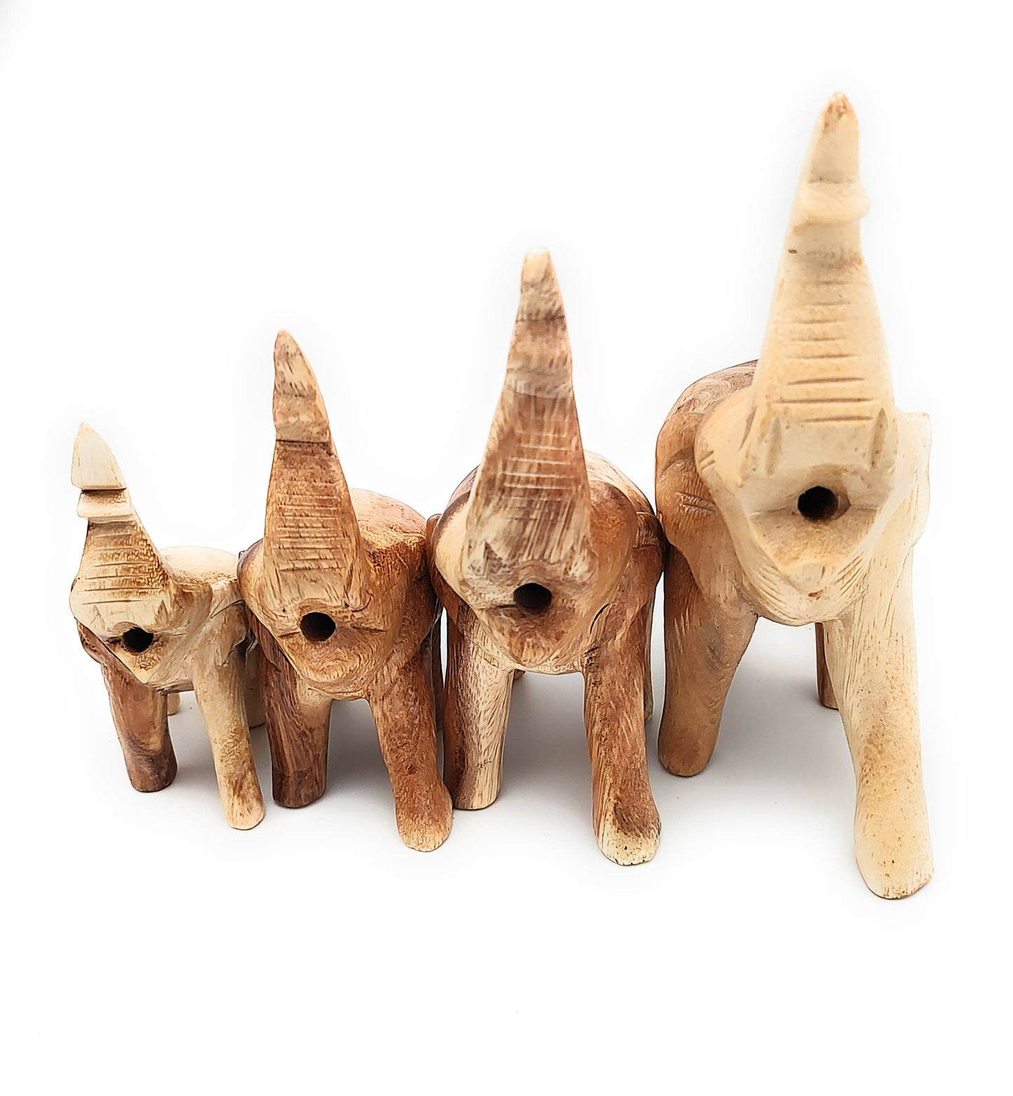 Wooden Trumpeting Elephant 2 inches tall