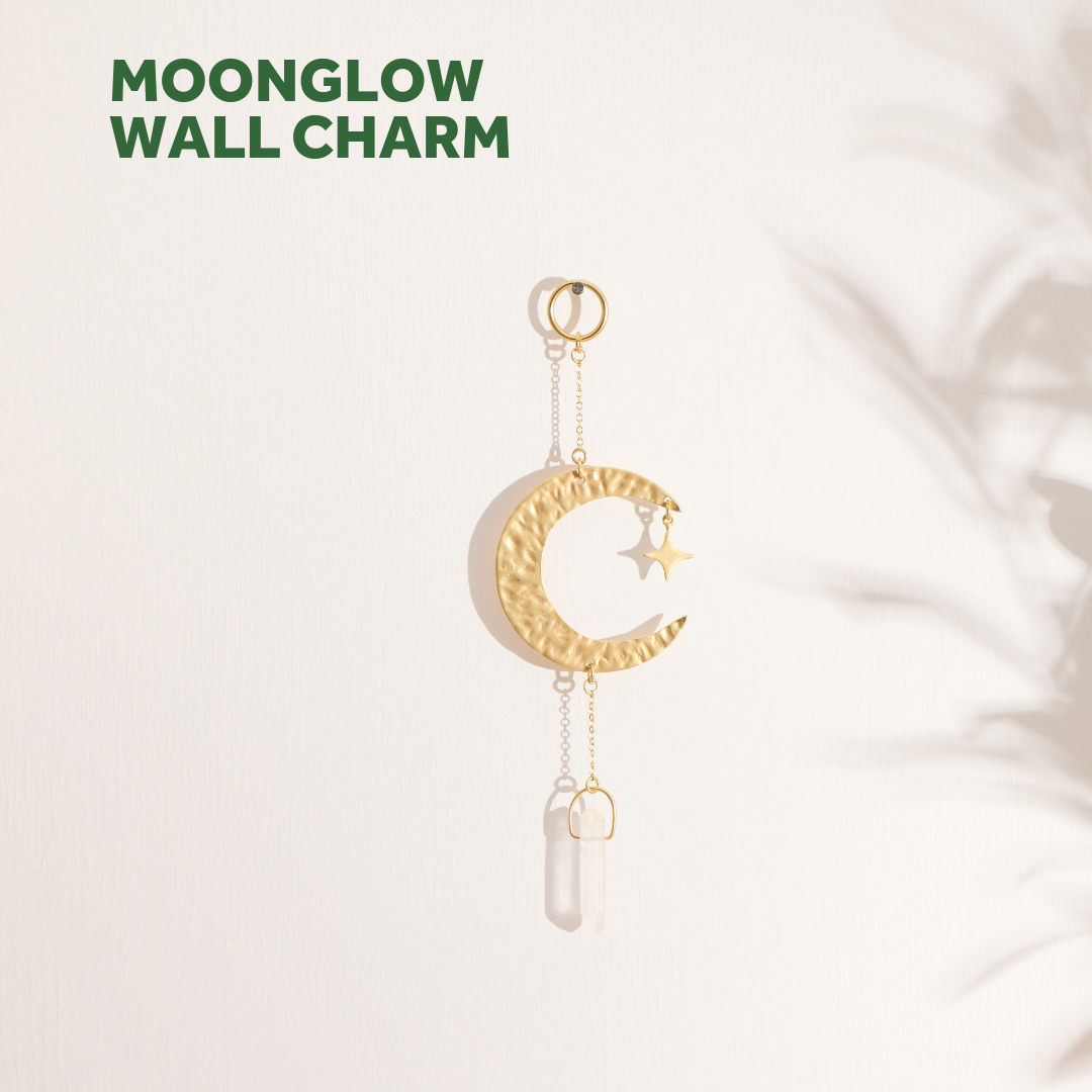 Moonglow Clear Quartz Crystal Wall Charm