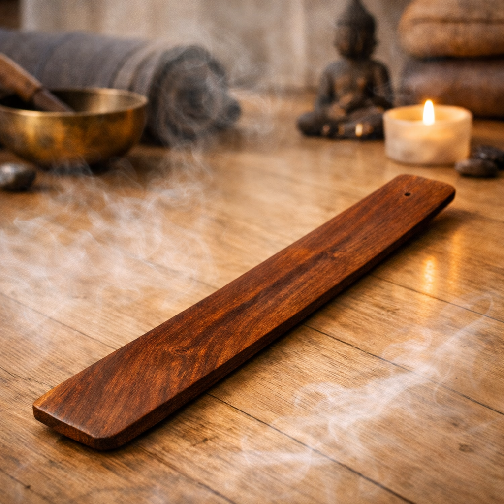 Plain Wooden Incense Holder 10"
