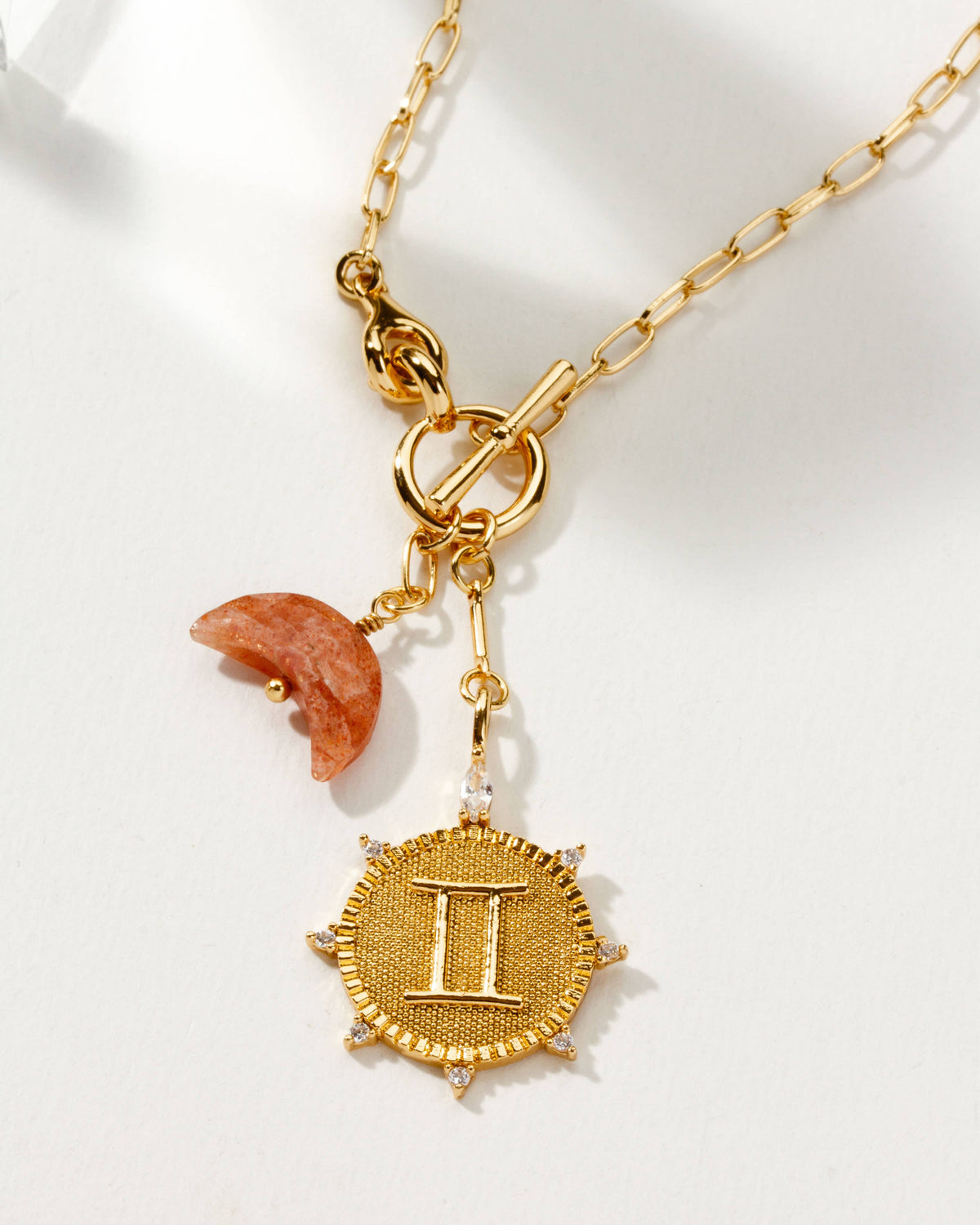 Gemini Lunar Front Toggle Zodiac Necklace