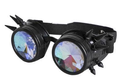 Steampunk Kaleidoscope Glasses - Psychedelic: Yellow-Turq or Rainbow