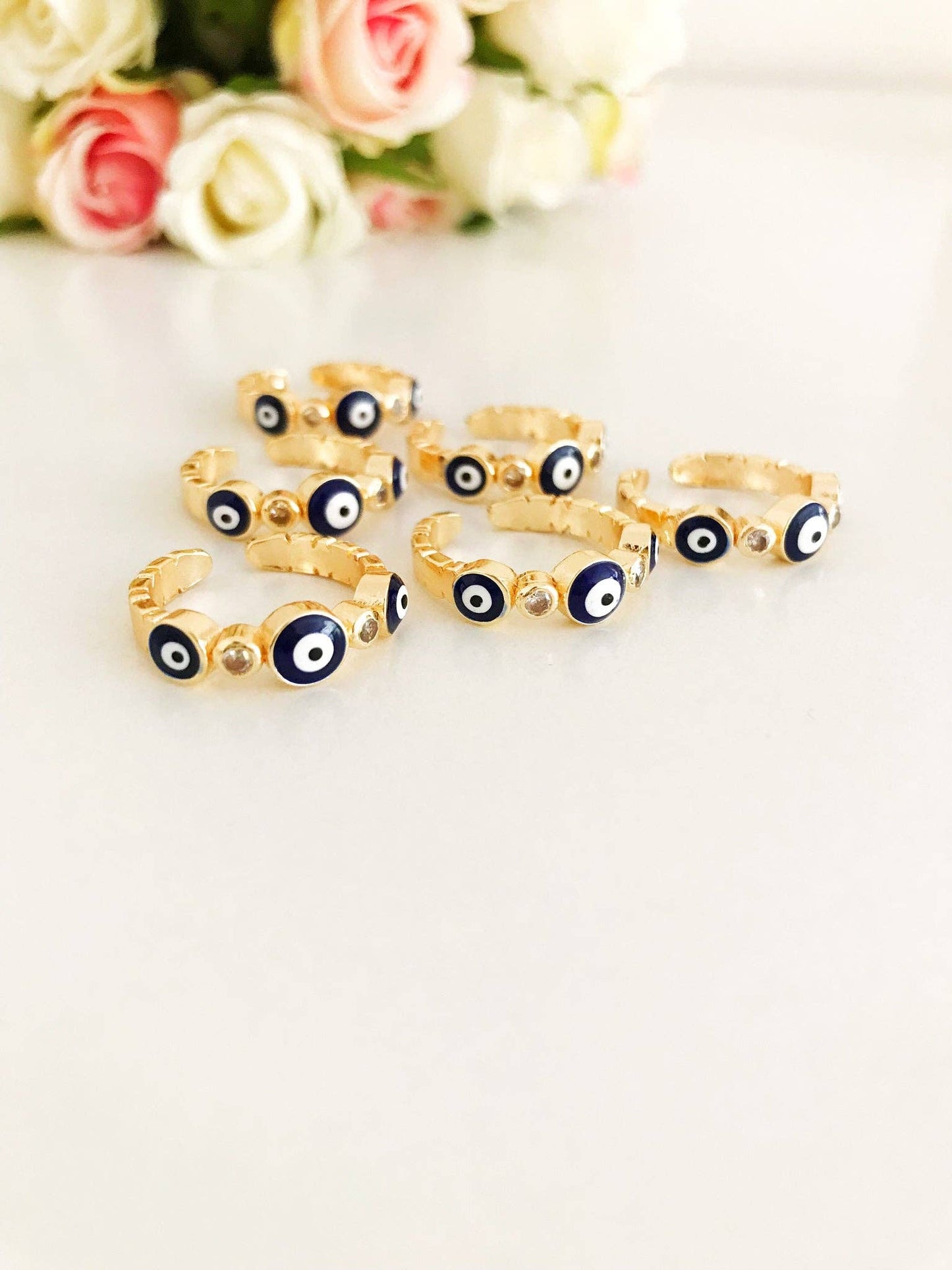 Greek Blue Evil Eye Ring
