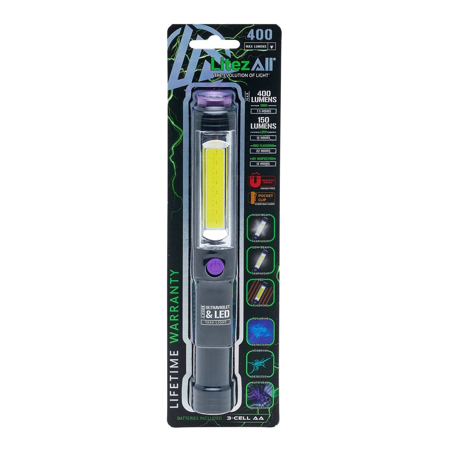 LitezAll Task Light with UV Flashlight