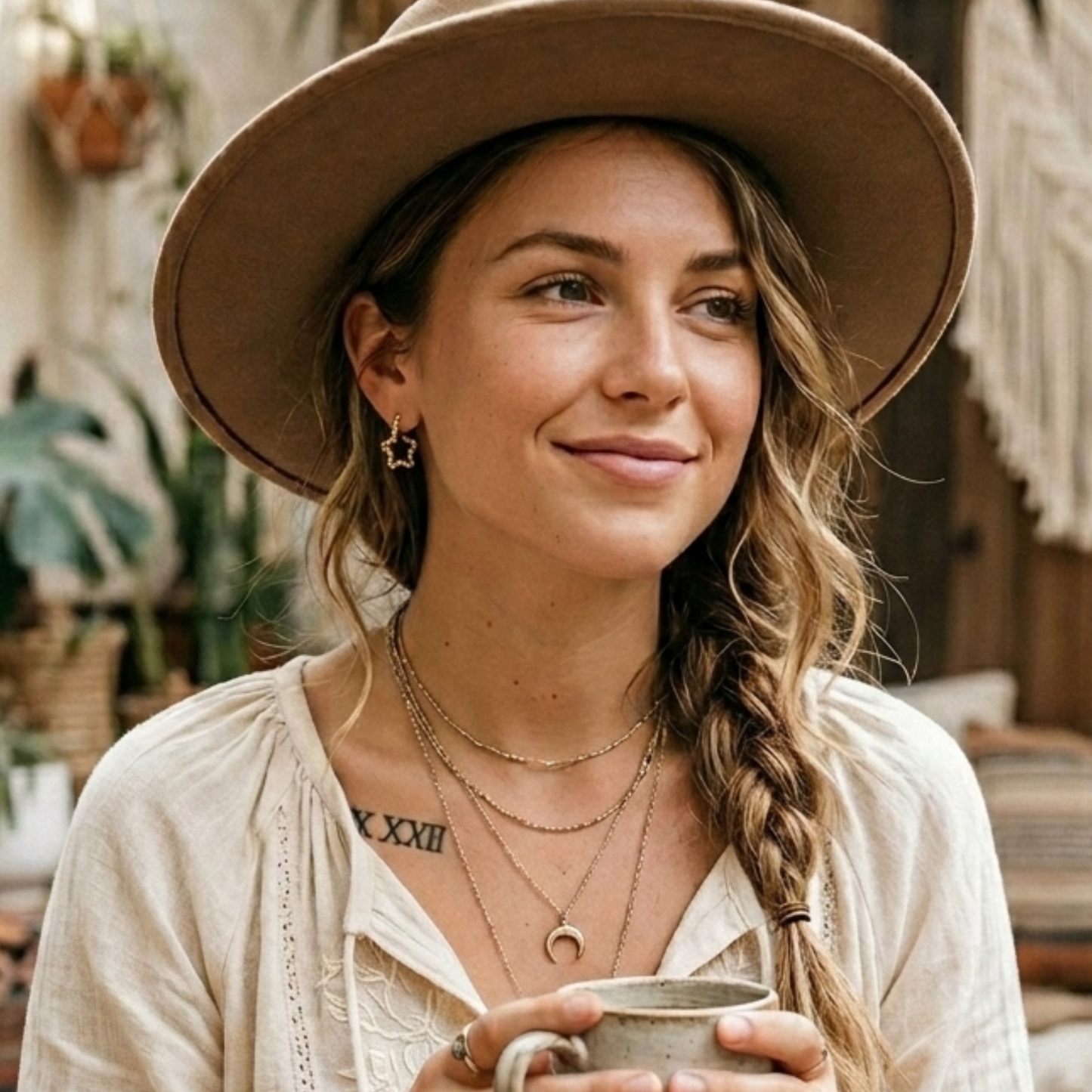 Twisted Star Huggie Earrings - Gold Plated & Stainless Steel Boho Hoops