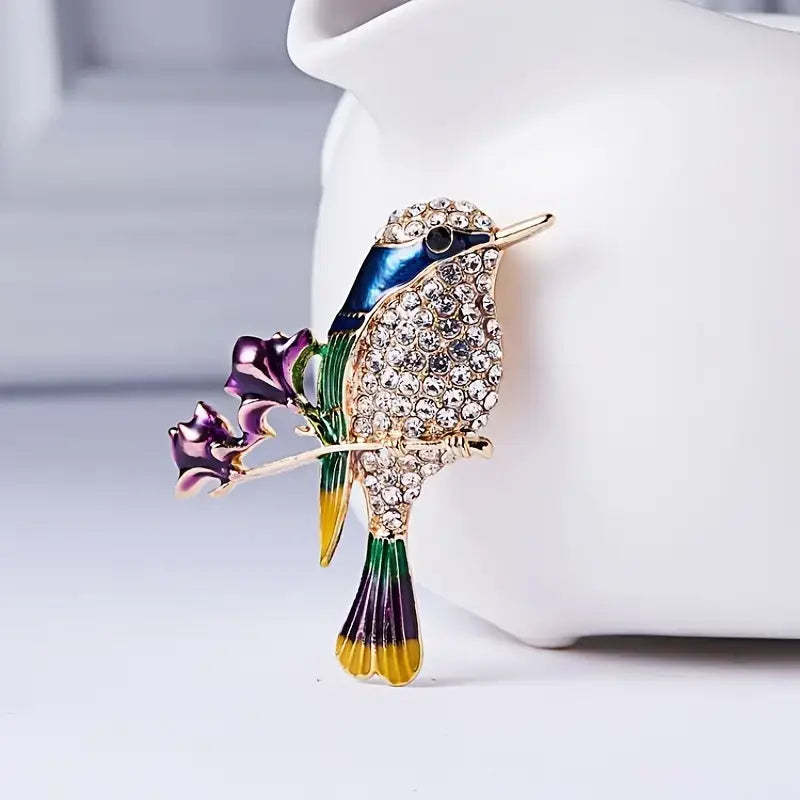 Elegant Brooch Pins Collection - Hummingbirds, Owls, Bugs